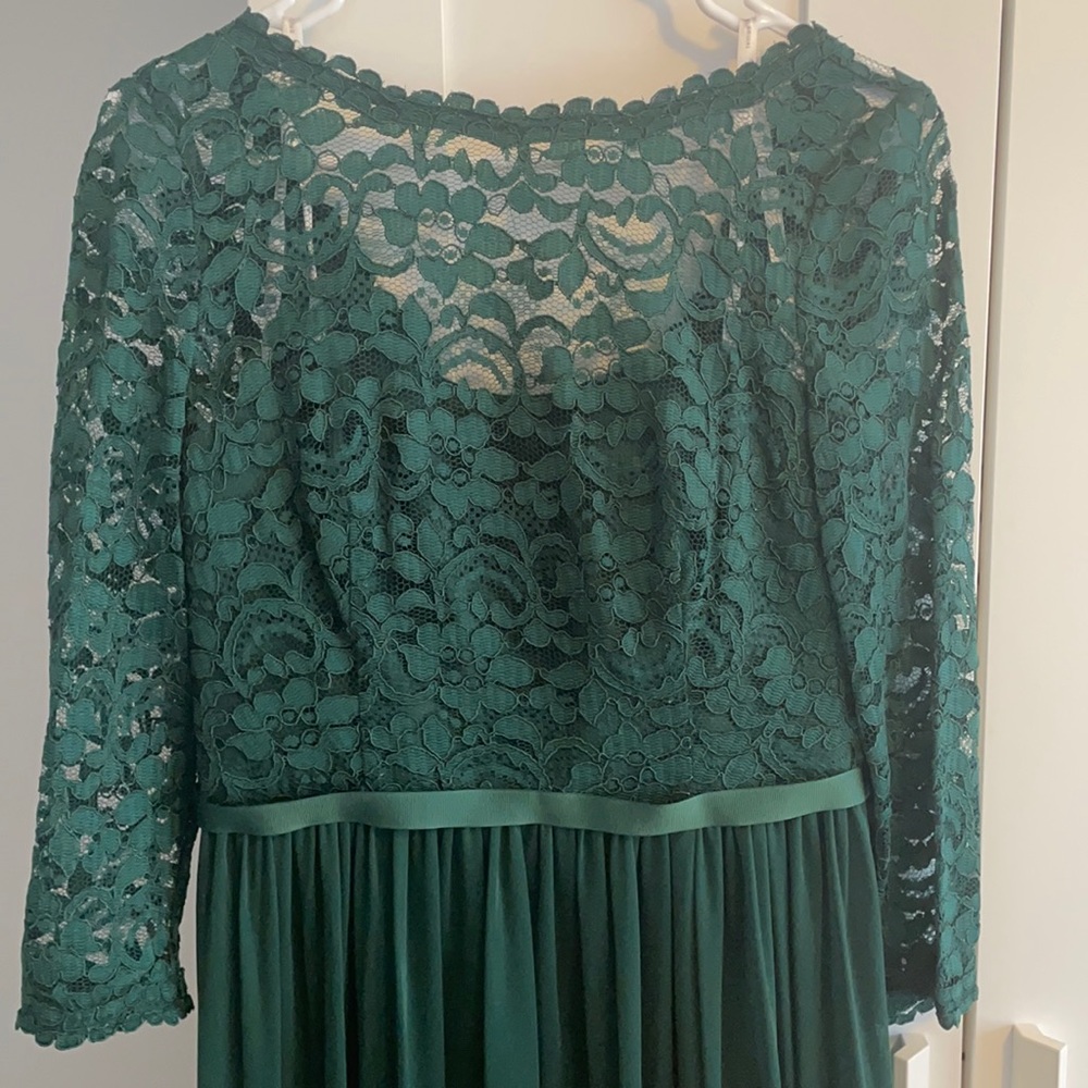 Hunter green bridesmaid dress
